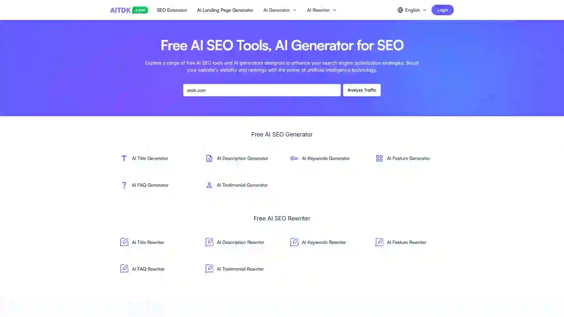 AITDK-Free AI SEO Tools | Enhance Content & SEO