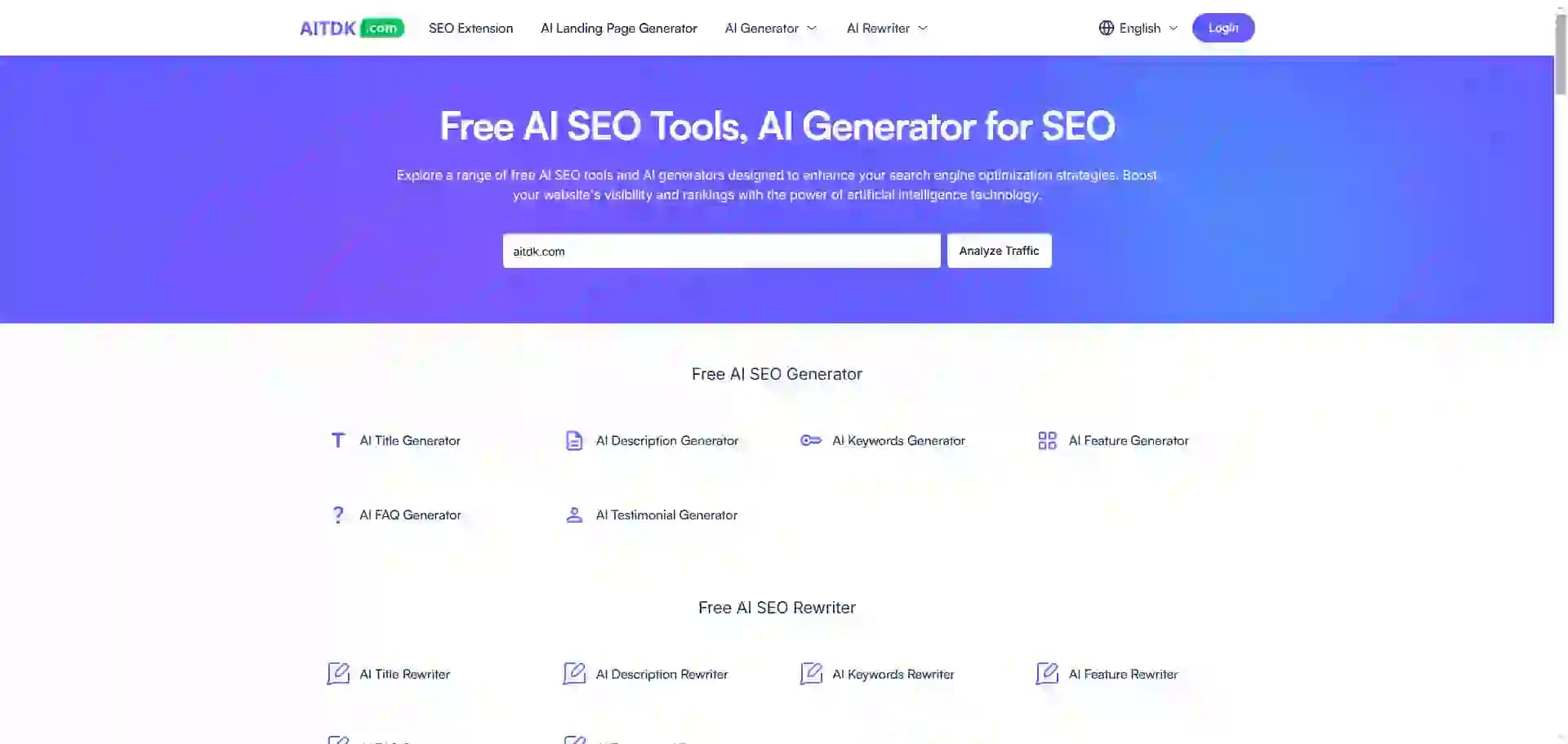 AITDK SEO Extension-AI-powered SEO Optimization | Real-time Analytics