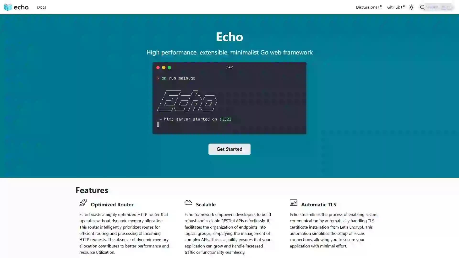 Echo-High-performance Go web framework | Optimized for APIs