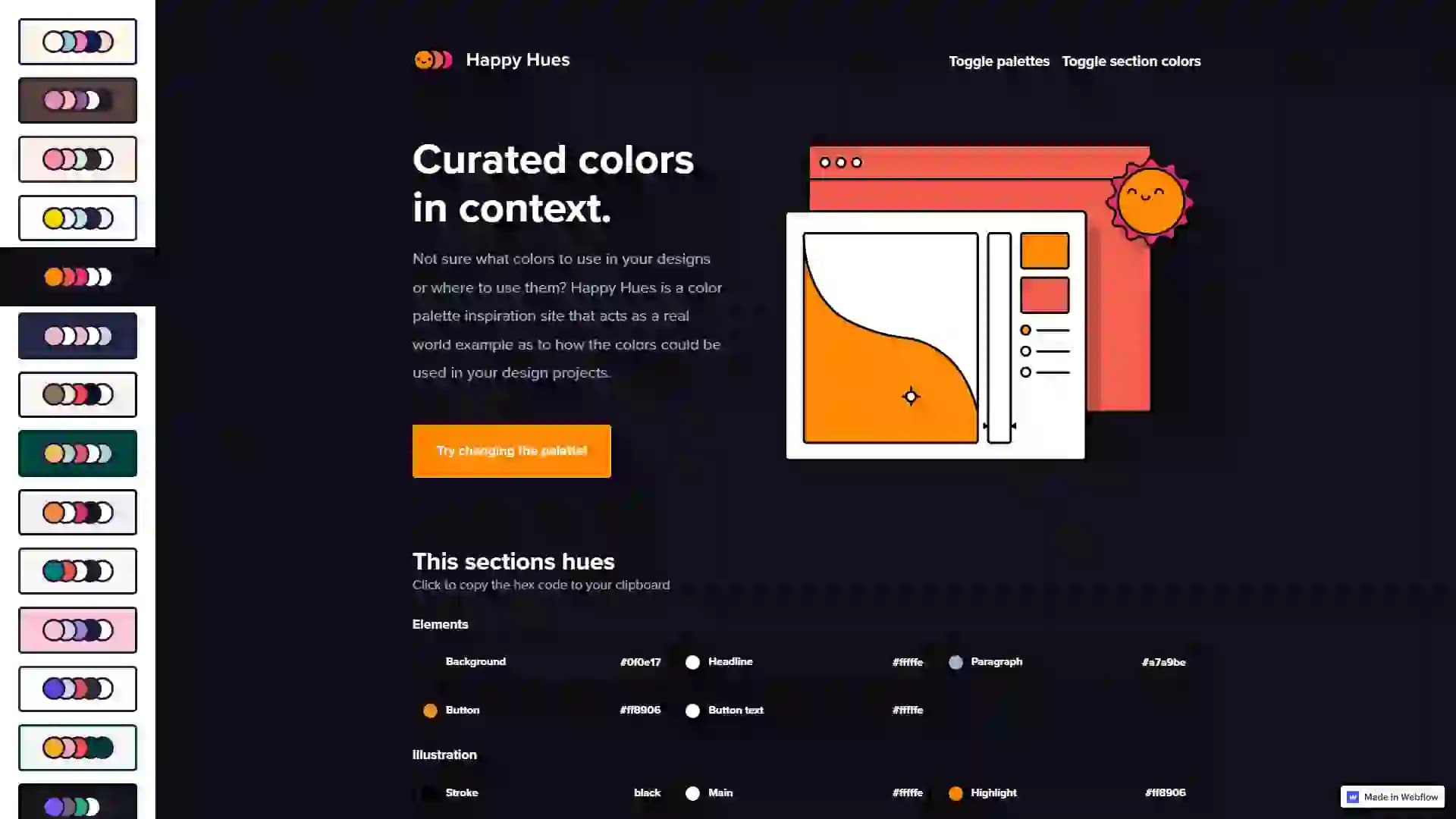 Happy Hues-Color Scheme Inspiration | Real-time Previews